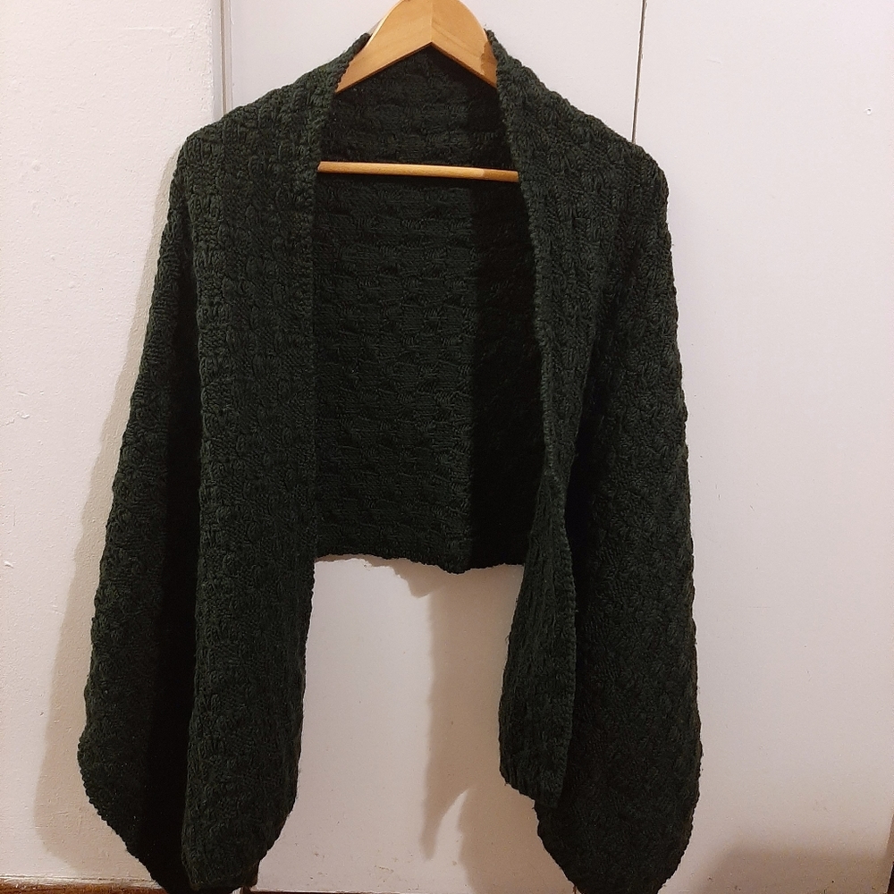 knit scarf /Dark Green